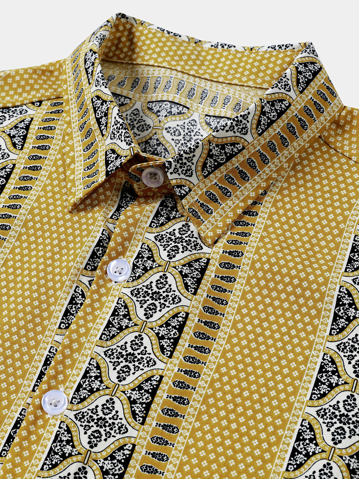 Chemise Homme Vintage à Rayures Boutonnée Légère Décontractée Manches Courtes