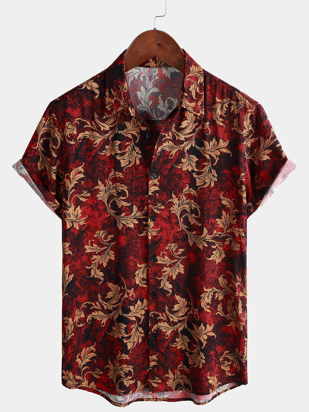 Chemise Homme Fleurie Vintage Manches Courtes Style Hawaïen Été