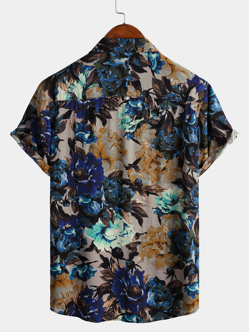 Chemise Homme Fleurie Vintage Manches Courtes Boutonnée