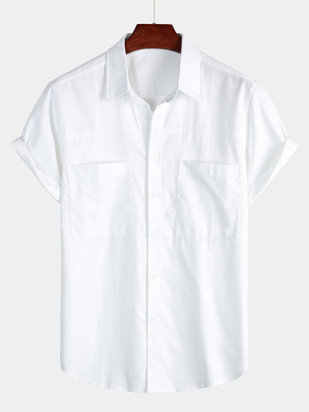 Chemise à Manches Courtes avec Poches sur la Poitrine pour Homme