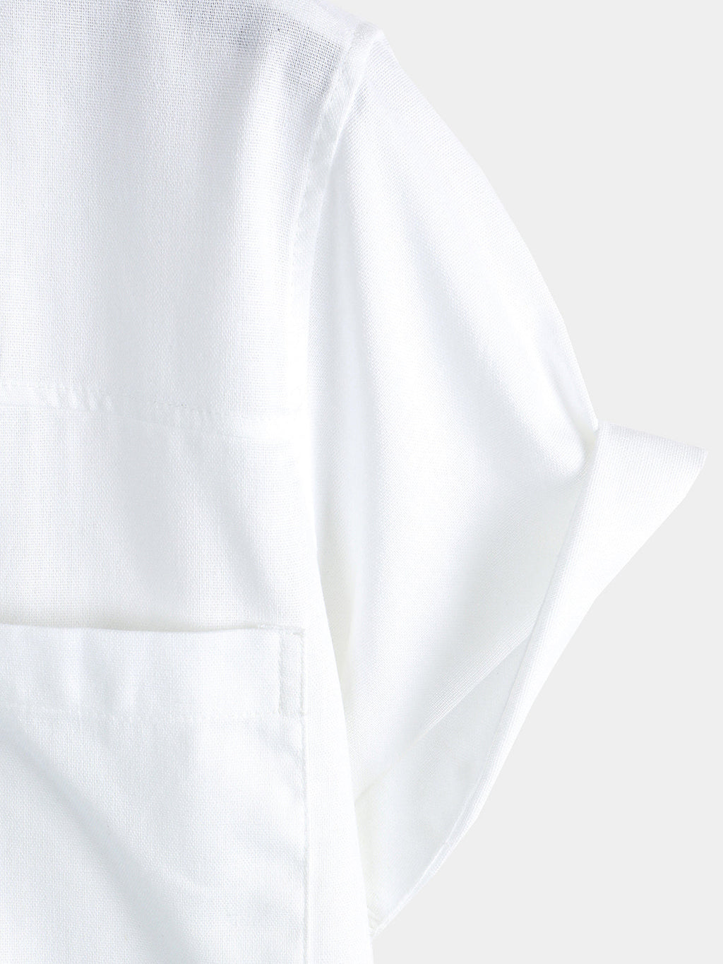 Chemise à manches courtes en coton et lin avec poches poitrine pour hommes