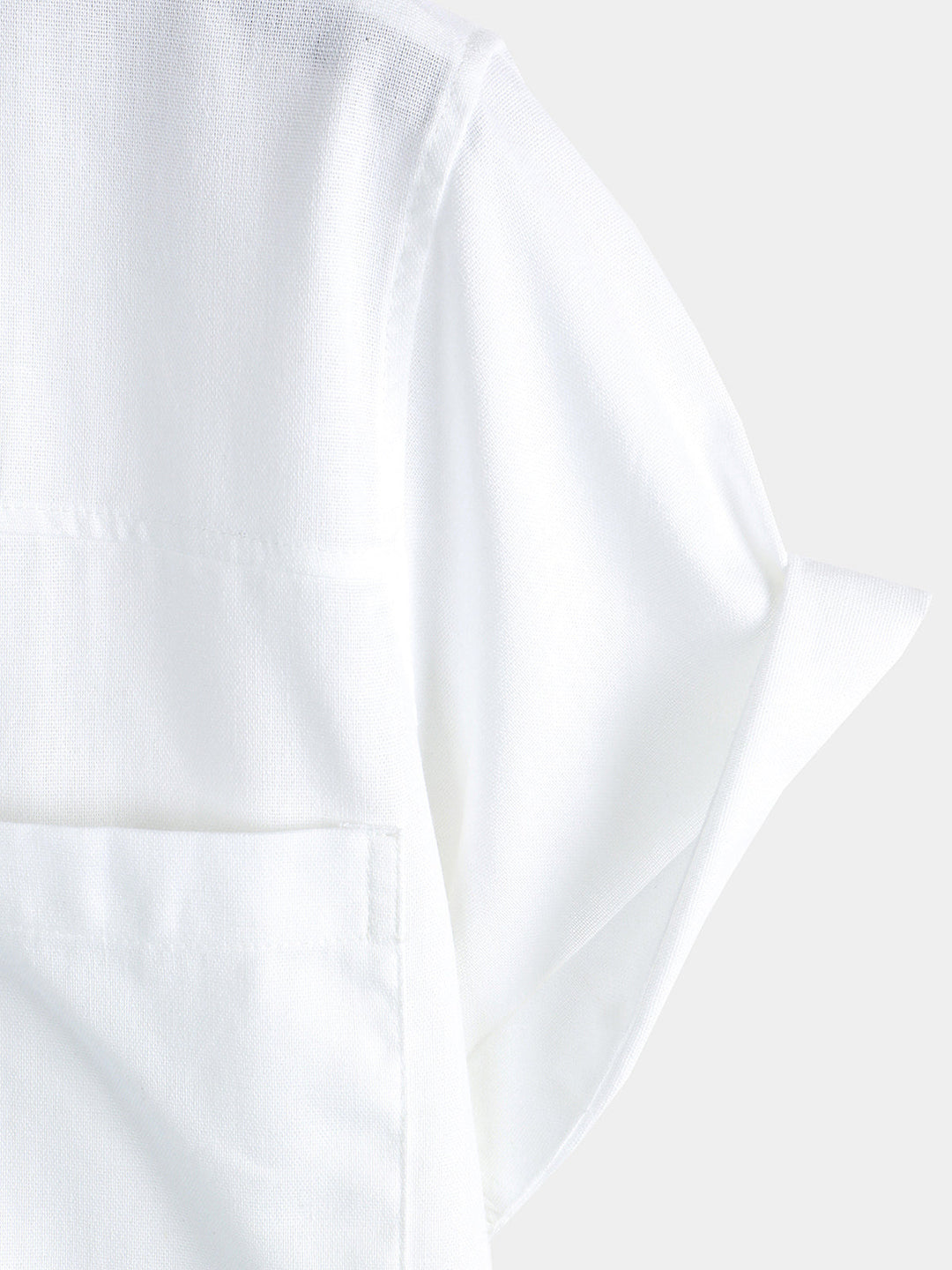 Chemise à manches courtes en coton et lin avec poches poitrine pour hommes