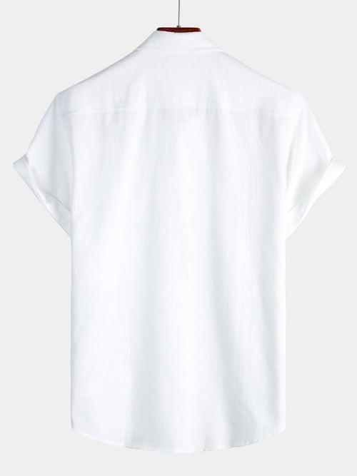 Chemise à Manches Courtes avec Poches sur la Poitrine pour Homme