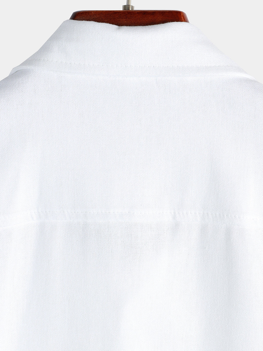 Chemise à manches courtes en coton et lin avec poches poitrine pour hommes