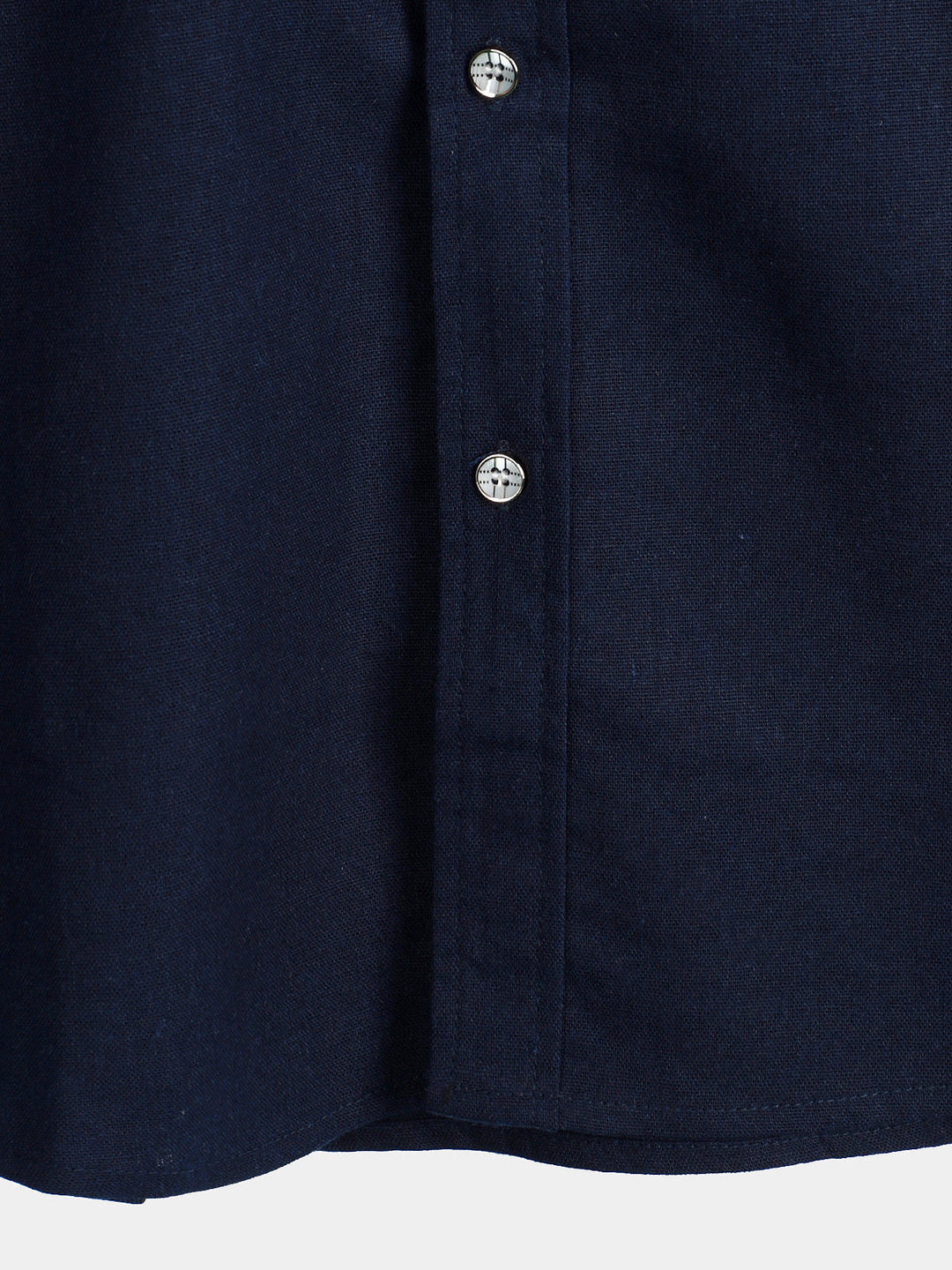 Chemise à manches courtes en coton et lin avec poches poitrine pour hommes