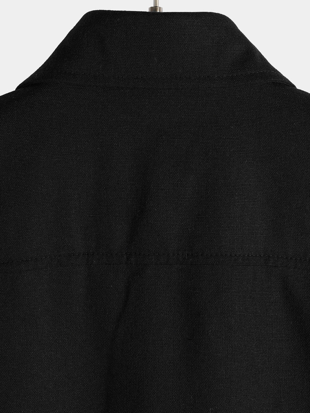 Chemise à manches courtes en coton et lin avec poches poitrine pour hommes