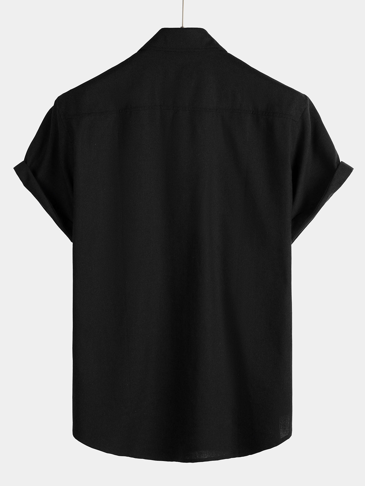 Chemise à Manches Courtes avec Poches Poitrine en Couleur Unie pour Homme