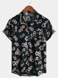 Chemise Homme à Imprimé Floral Style Resort Décontractée d’Été Manches Courtes