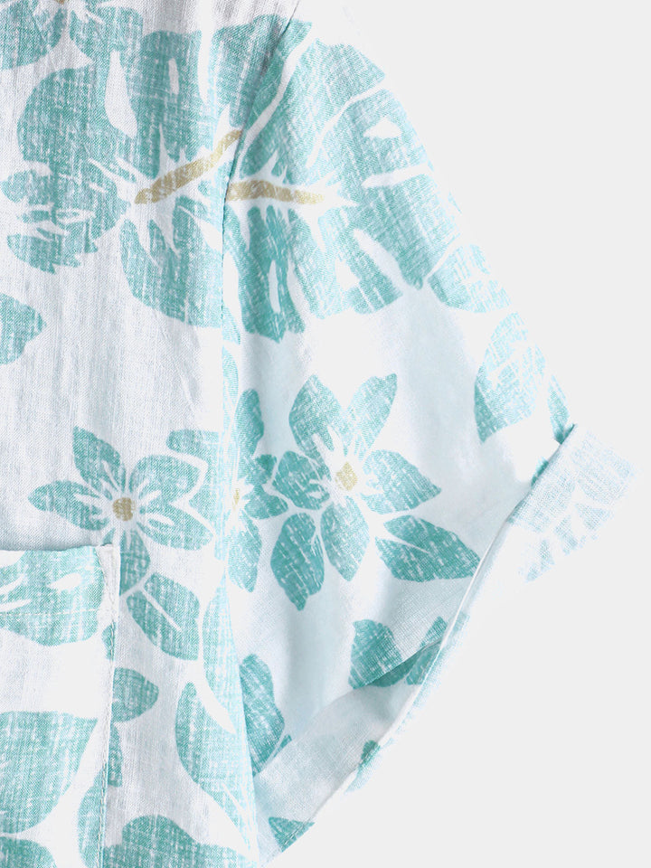 Chemise hawaïenne à manches courtes pour homme, motif floral, idéale pour la plage ou l&