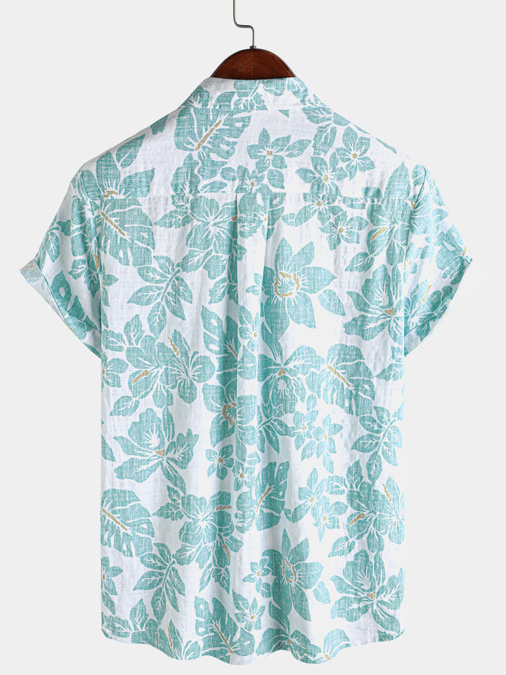 Chemise hawaïenne à manches courtes pour homme, motif floral, idéale pour la plage ou l&