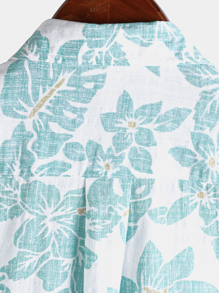 Chemise hawaïenne à manches courtes pour homme, motif floral, idéale pour la plage ou l&