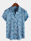 Chemise Hawaïenne à Manches Courtes pour Homme d'Été Ocean Shark