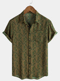 Chemise Homme d’Été Imprimé Botanique à Manches Courtes