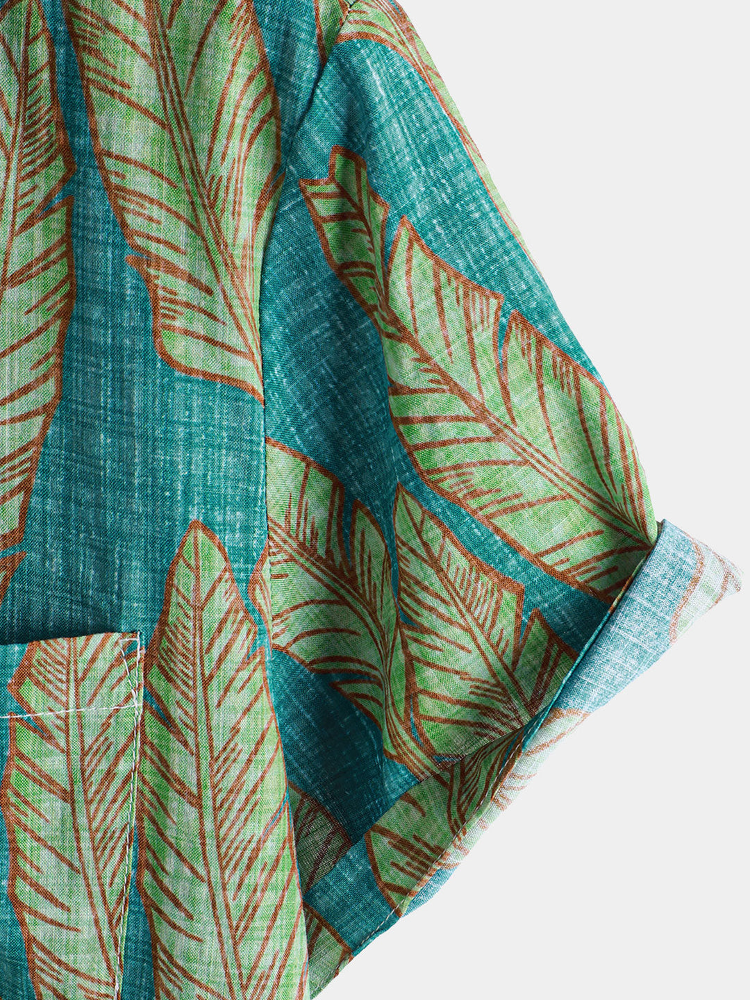 Chemise hawaïenne à manches courtes pour homme, motif feuilles tropicales vertes, été
