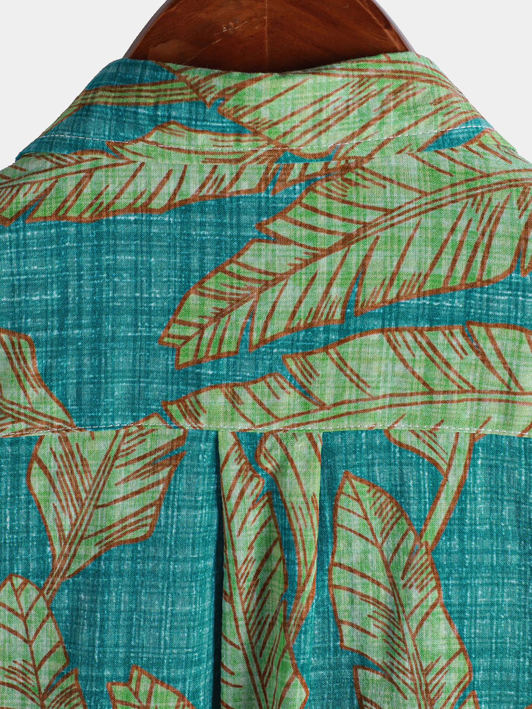 Chemise hawaïenne à manches courtes pour homme, motif feuilles tropicales vertes, été