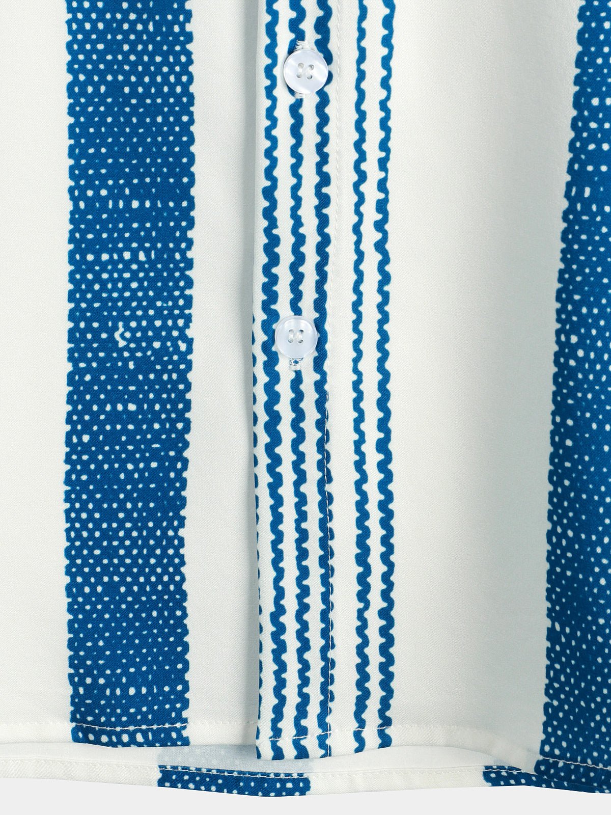 Chemise Casual à Manches Courtes à Rayures Verticales Bleu Vintage pour Homme