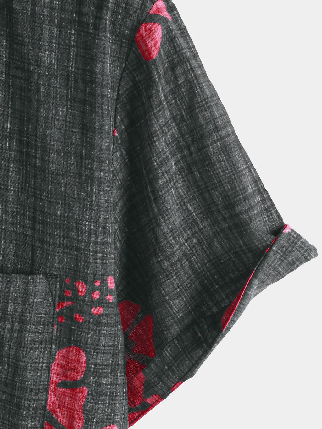Chemise hawaïenne à manches courtes pour homme, motif floral rouge, été