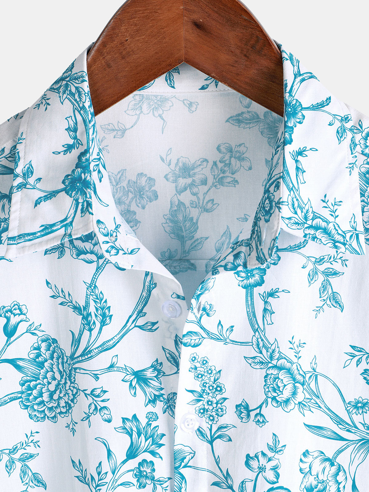 Chemise à manches courtes en coton fleuri pour homme