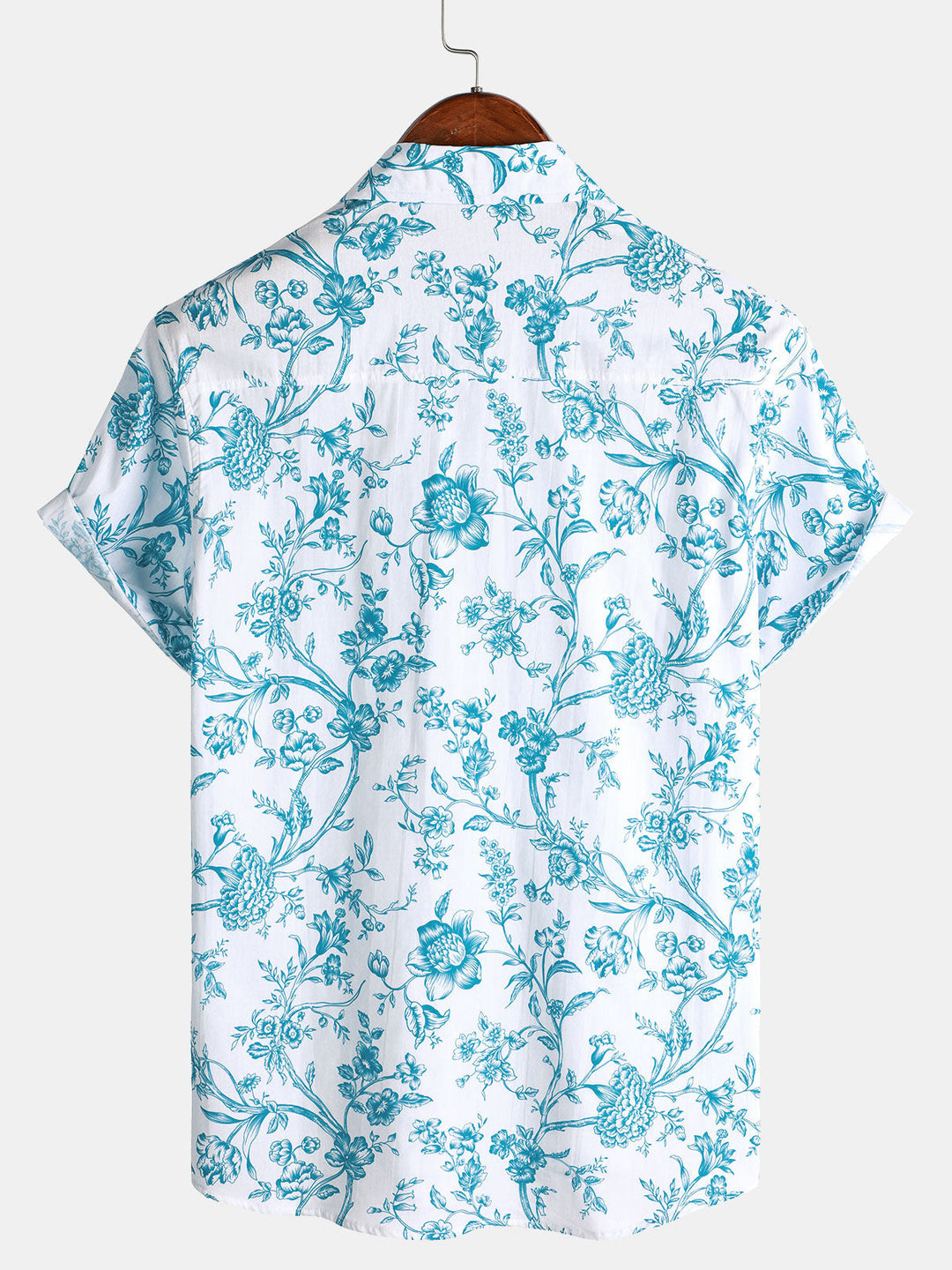 Chemise à manches courtes en coton fleuri pour homme