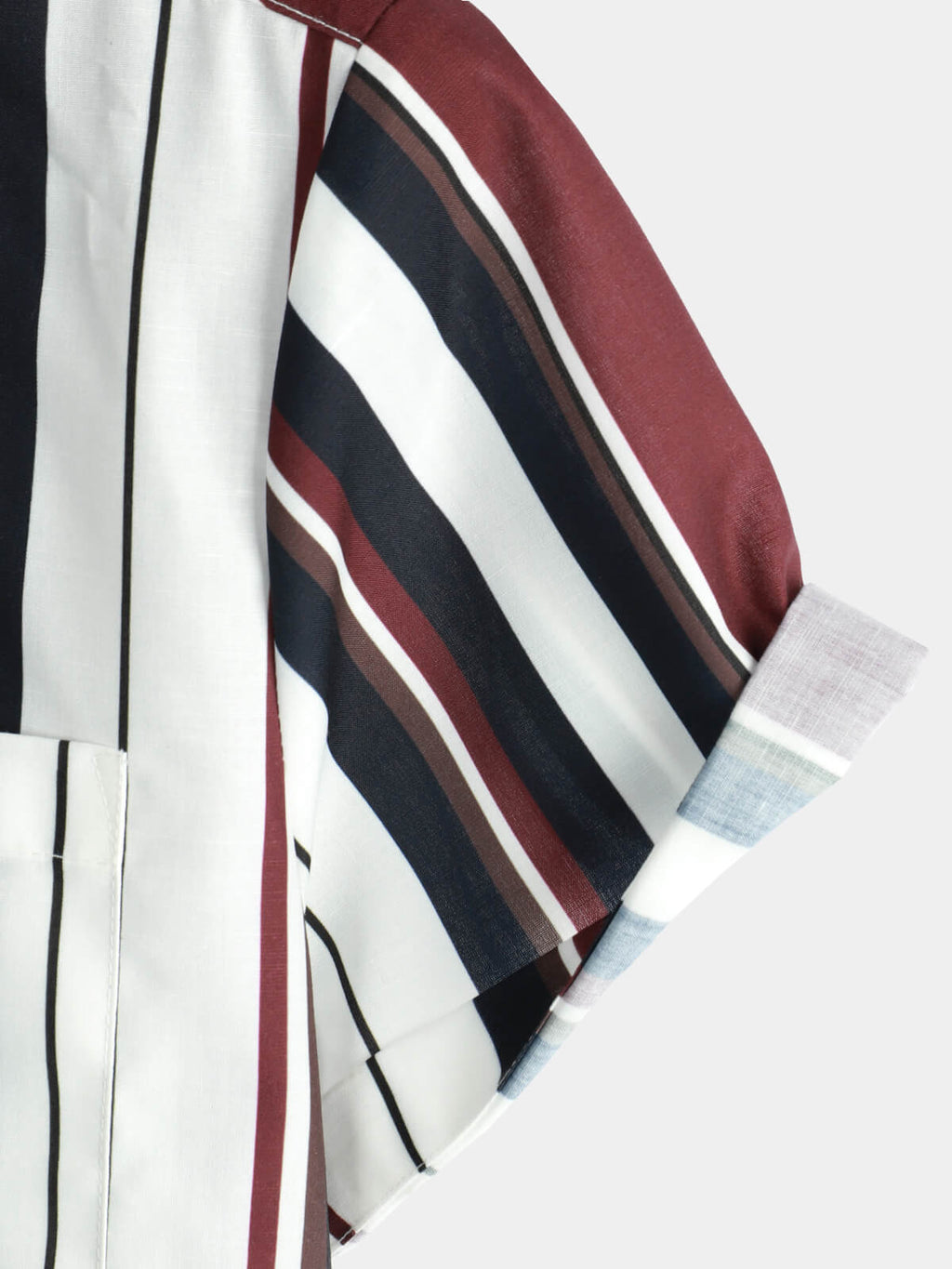Chemise décontractée à manches courtes à rayures vintage pour hommes