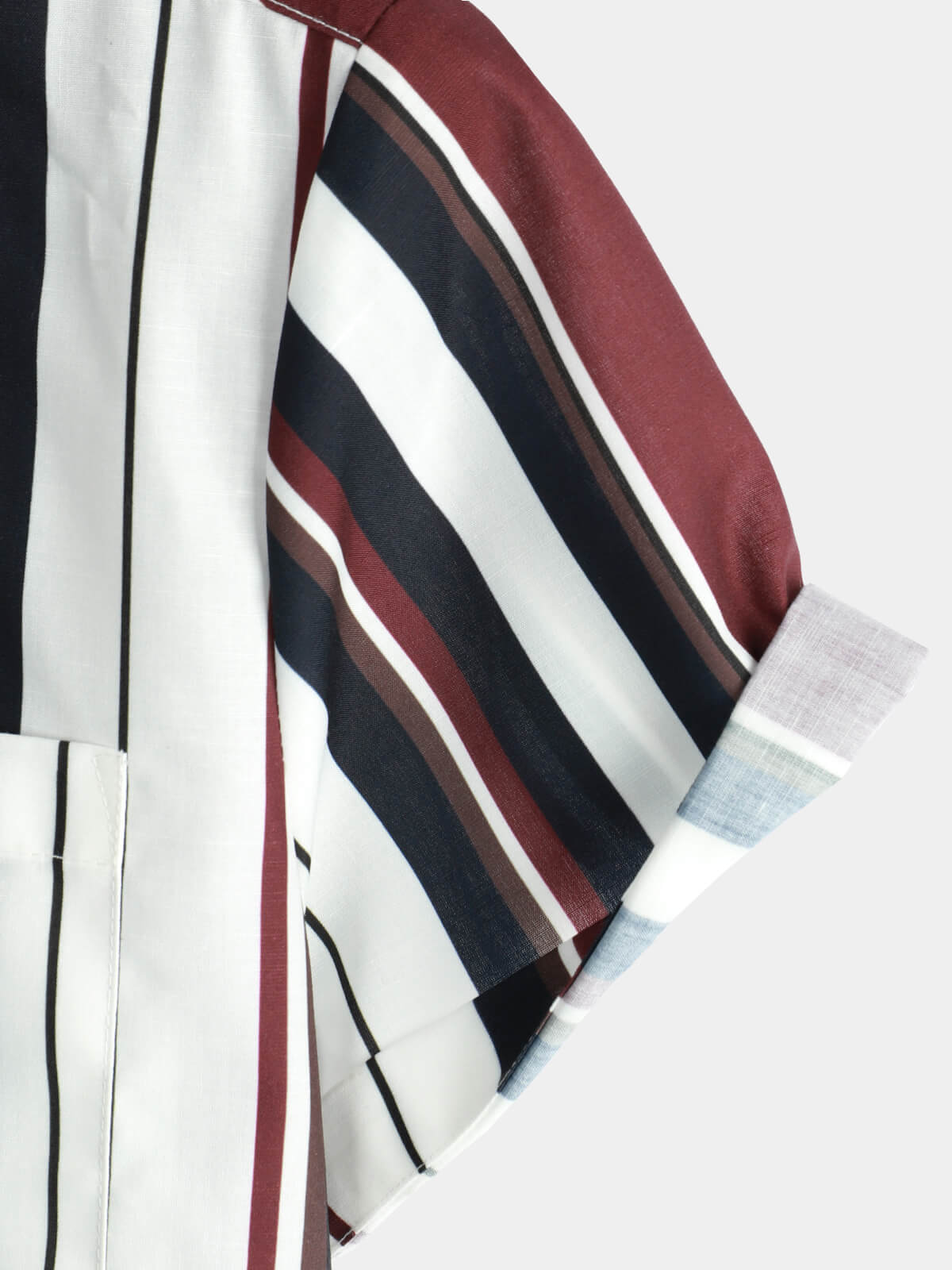 Chemise décontractée à manches courtes à rayures vintage pour hommes