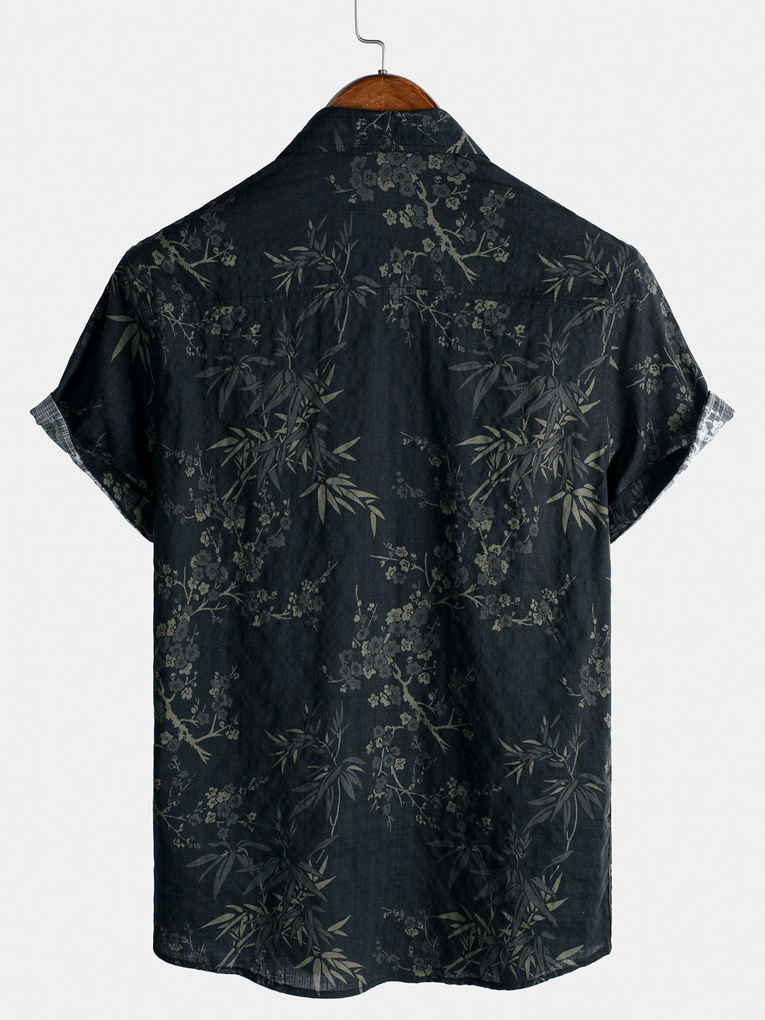 Chemise élégante décontractée à manches courtes avec imprimé floral rétro