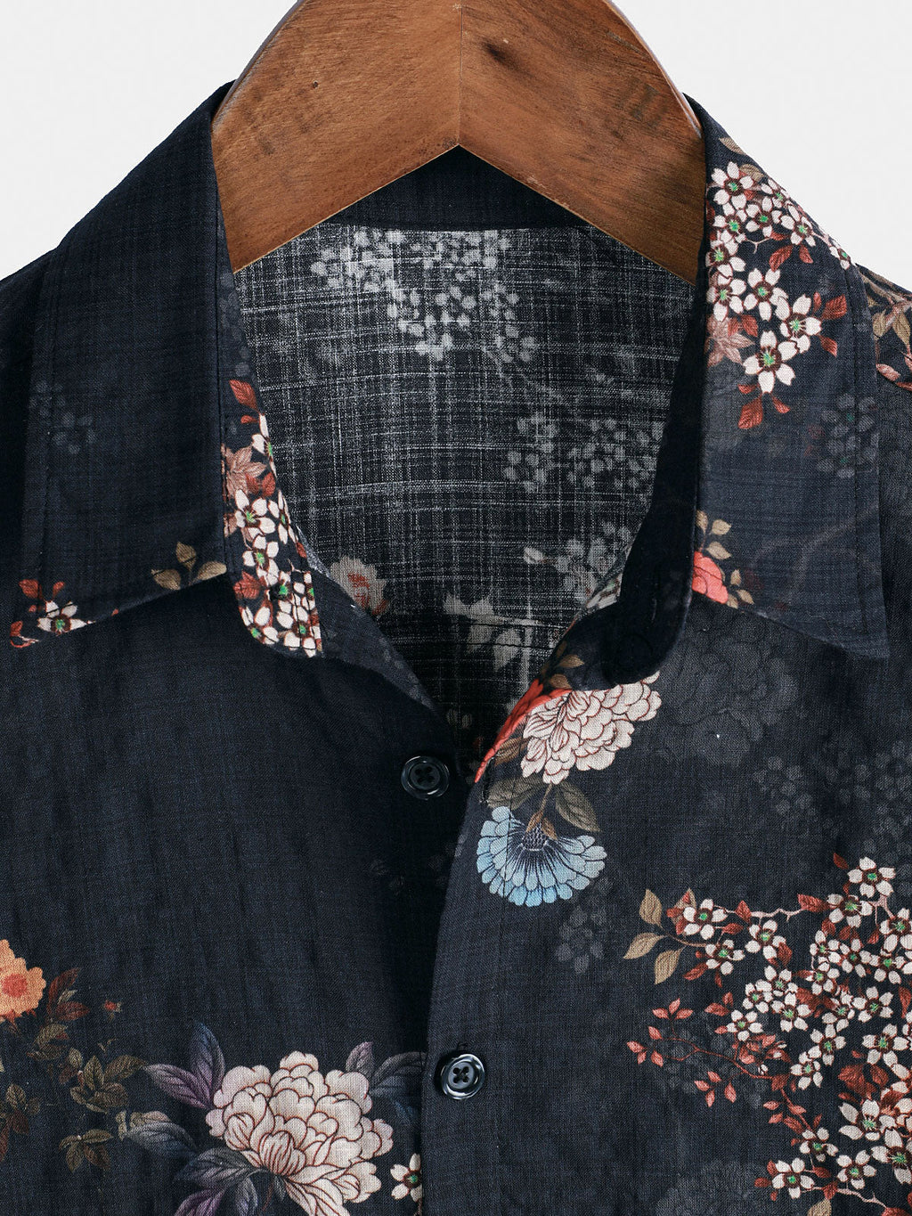 Chemise boutonnée à manches courtes pour homme, motif floral rétro, idéale pour les vacances