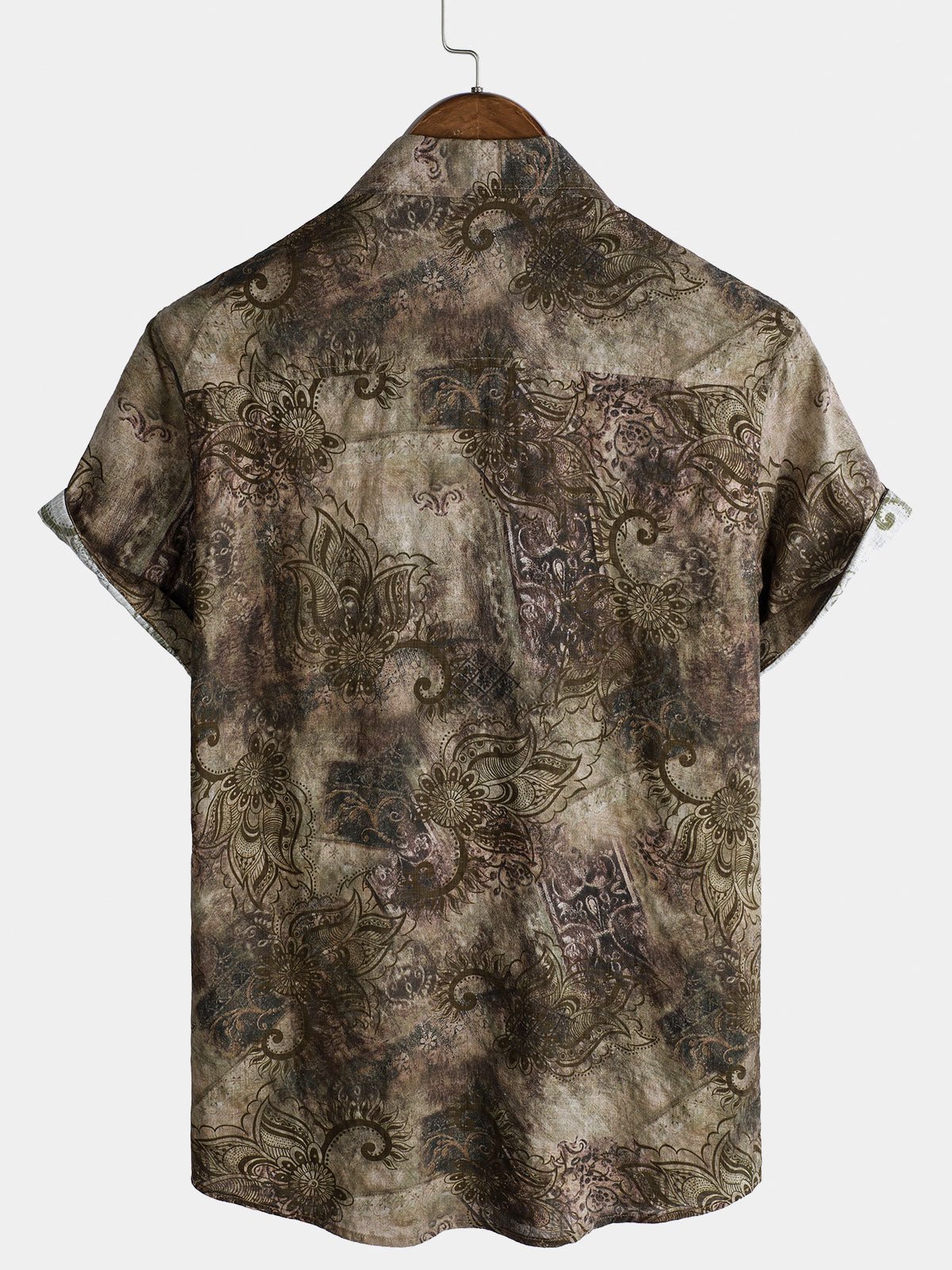 Chemise à manches courtes pour homme, imprimé rétro, style vacances
