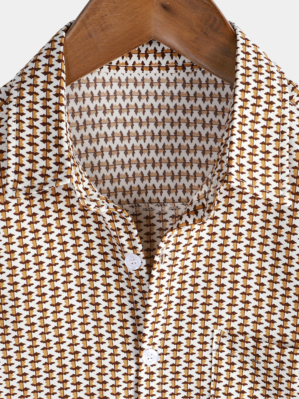 Chemise Homme Casual de Vacances à Manches Courtes Couleur Kaki avec Boutons