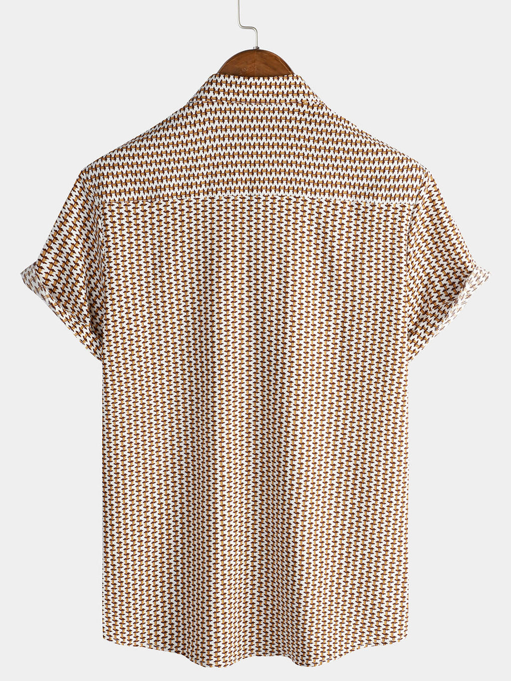 Chemise Homme Casual de Vacances à Manches Courtes Couleur Kaki avec Boutons
