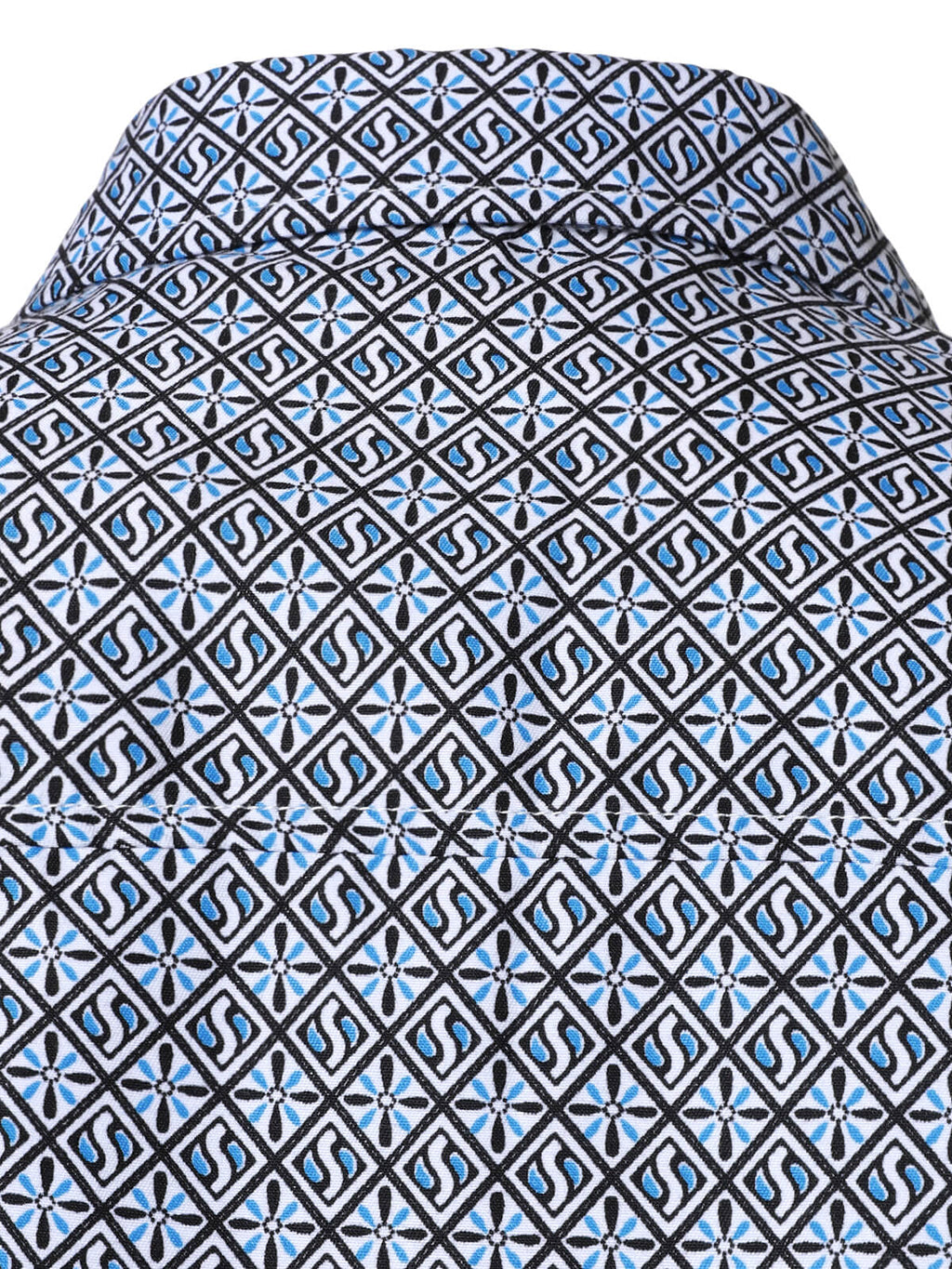 Chemise boutonnée à manches longues et imprimé géométrique pour homme
