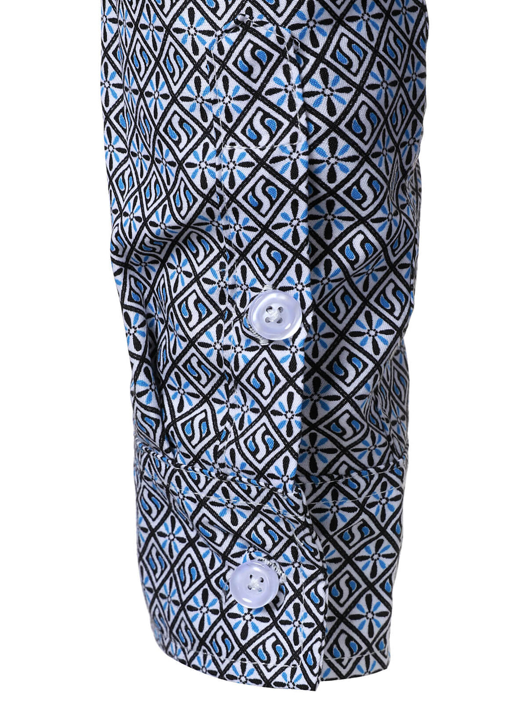 Chemise boutonnée à manches longues et imprimé géométrique pour homme