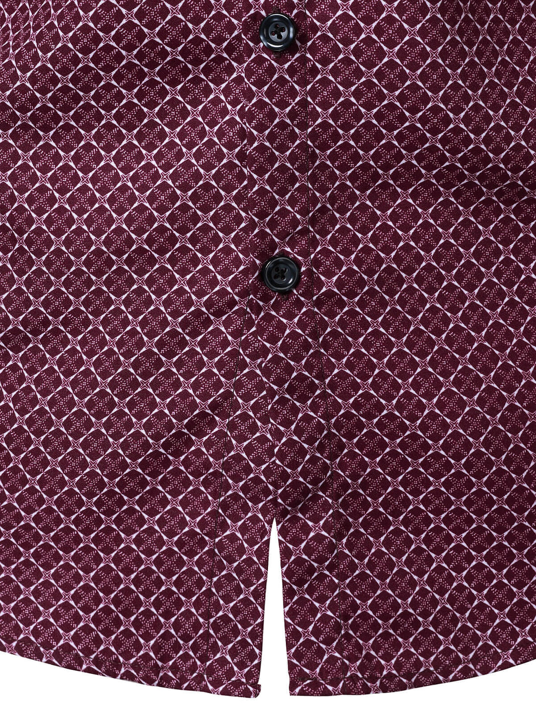 Chemise rouge à manches longues et imprimé géométrique pour homme
