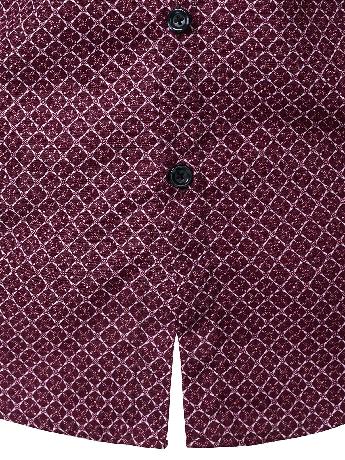 Chemise rouge à manches longues et imprimé géométrique pour homme