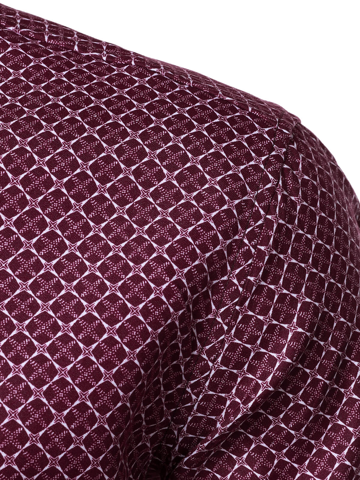 Chemise rouge à manches longues et imprimé géométrique pour homme