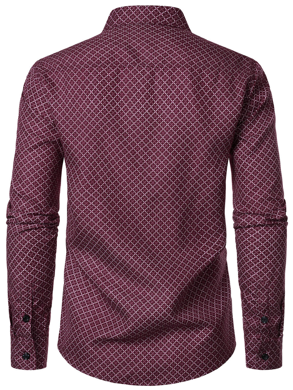 Chemise rouge à manches longues et imprimé géométrique pour homme