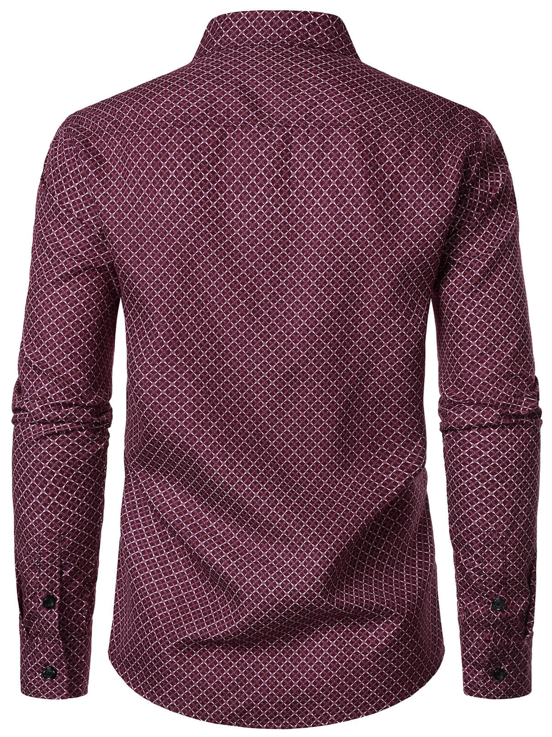 Chemise rouge à manches longues et imprimé géométrique pour homme
