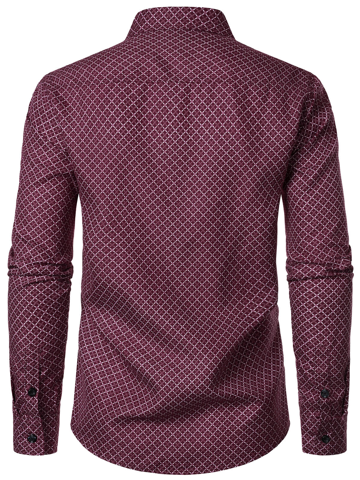 Chemise rouge à manches longues et imprimé géométrique pour homme
