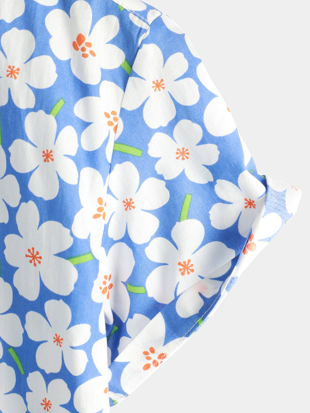 Chemise à manches courtes bleu clair à imprimé floral pour hommes
