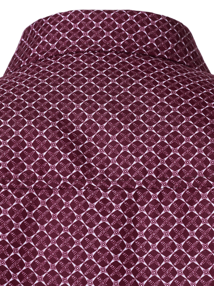 Chemise rouge à manches longues et imprimé géométrique pour homme