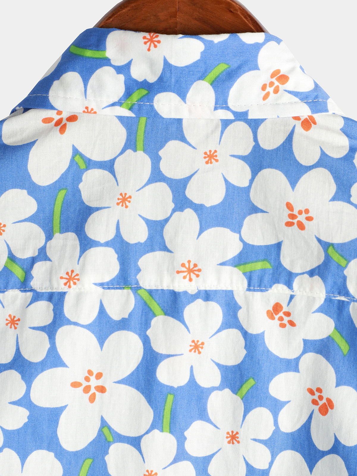 Chemise à manches courtes bleu clair à imprimé floral pour hommes