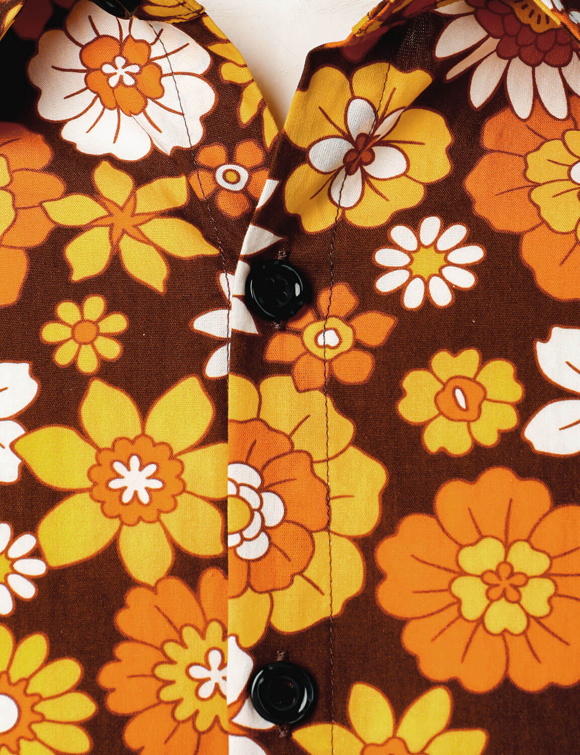 Chemise à manches longues boutonnée à motif floral vintage pour homme, thème disco des années 70