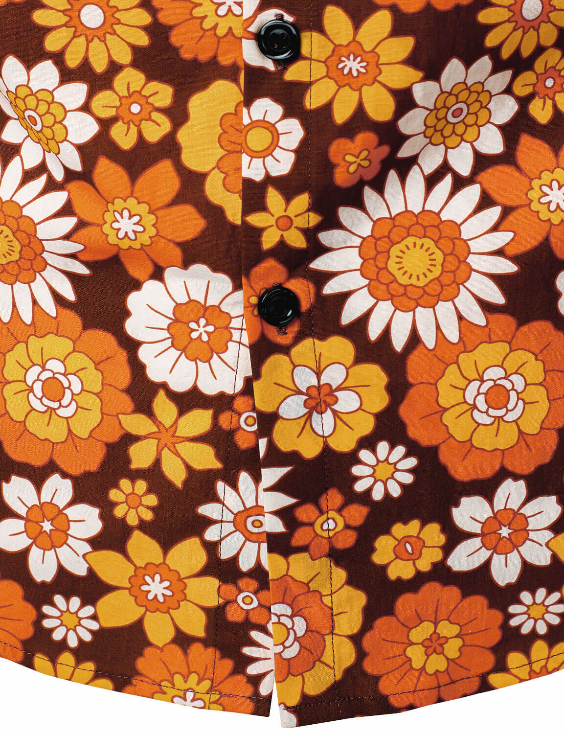 Chemise à manches longues boutonnée à motif floral vintage pour homme, thème disco des années 70
