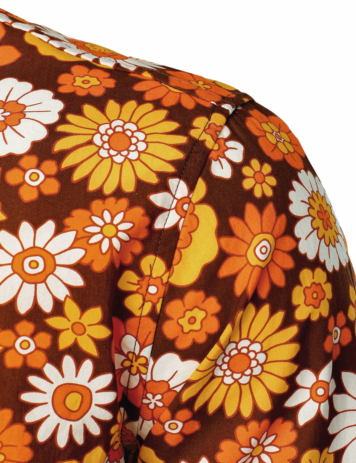 Chemise à manches longues boutonnée à motif floral vintage pour homme, thème disco des années 70