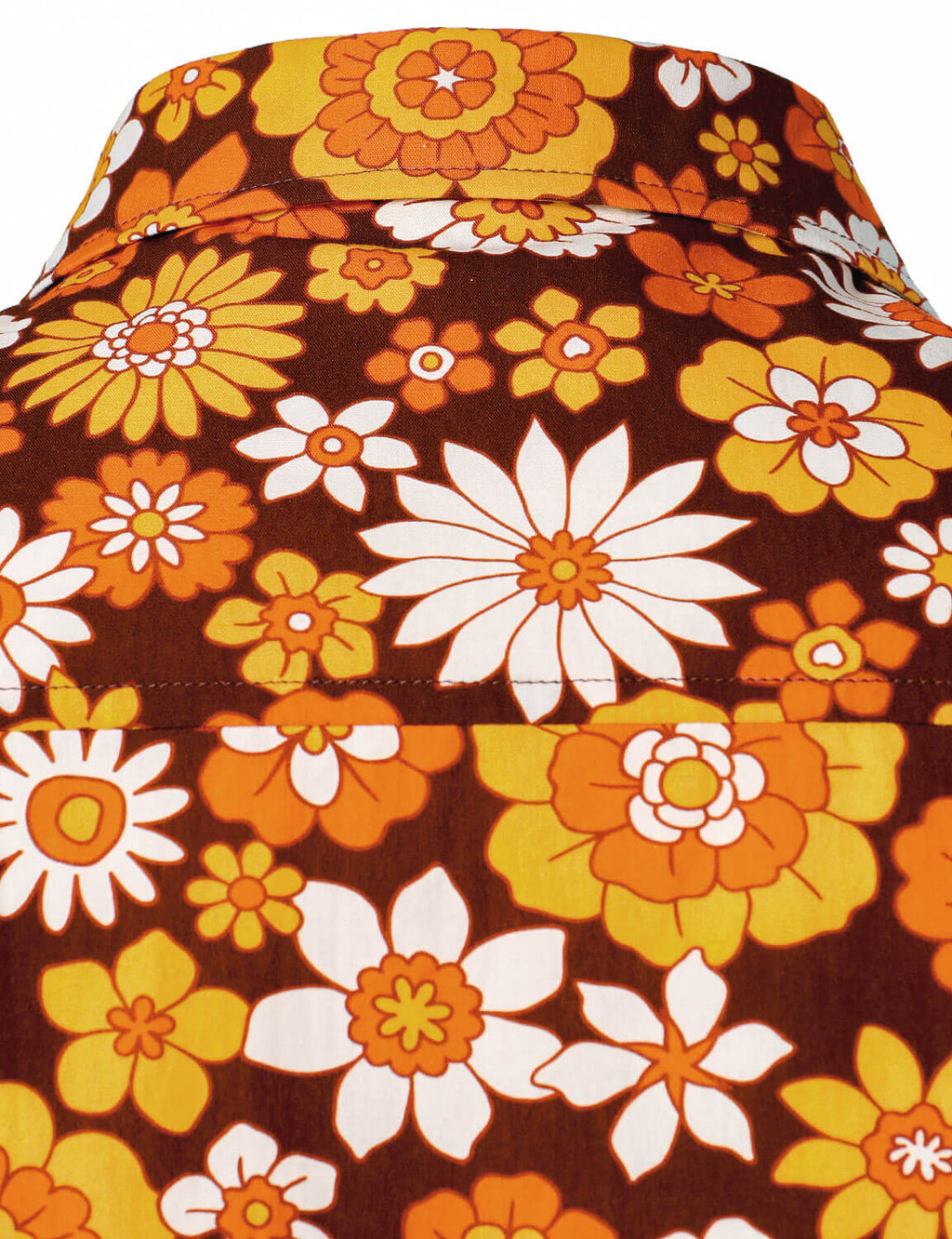 Chemise à manches longues boutonnée à motif floral vintage pour homme, thème disco des années 70