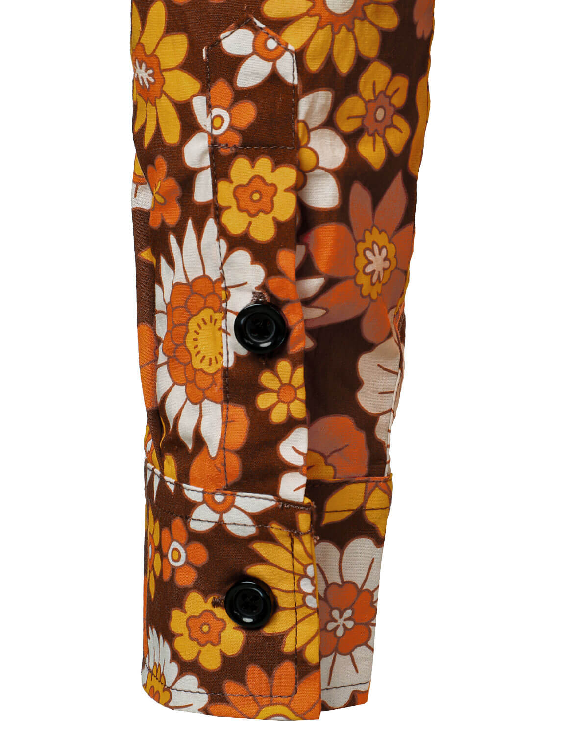 Chemise à manches longues boutonnée à motif floral vintage pour homme, thème disco des années 70