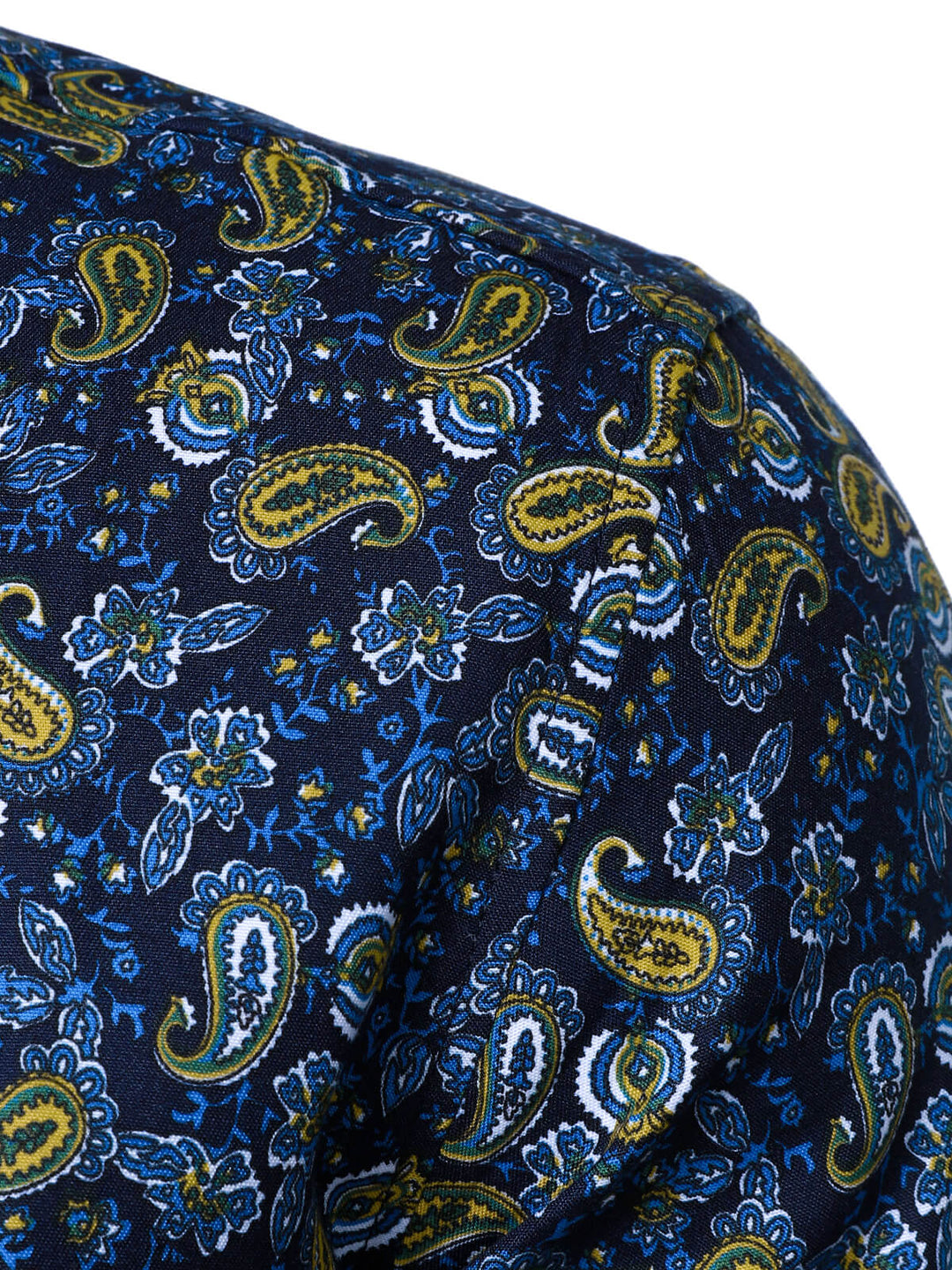 Chemise boutonnée à manches longues et motif cachemire pour homme