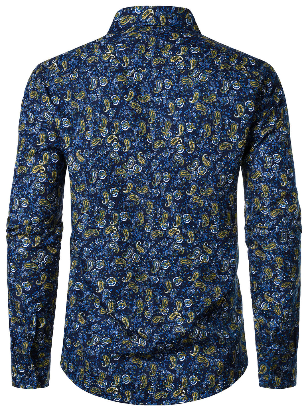 Chemise boutonnée à manches longues et motif cachemire pour homme
