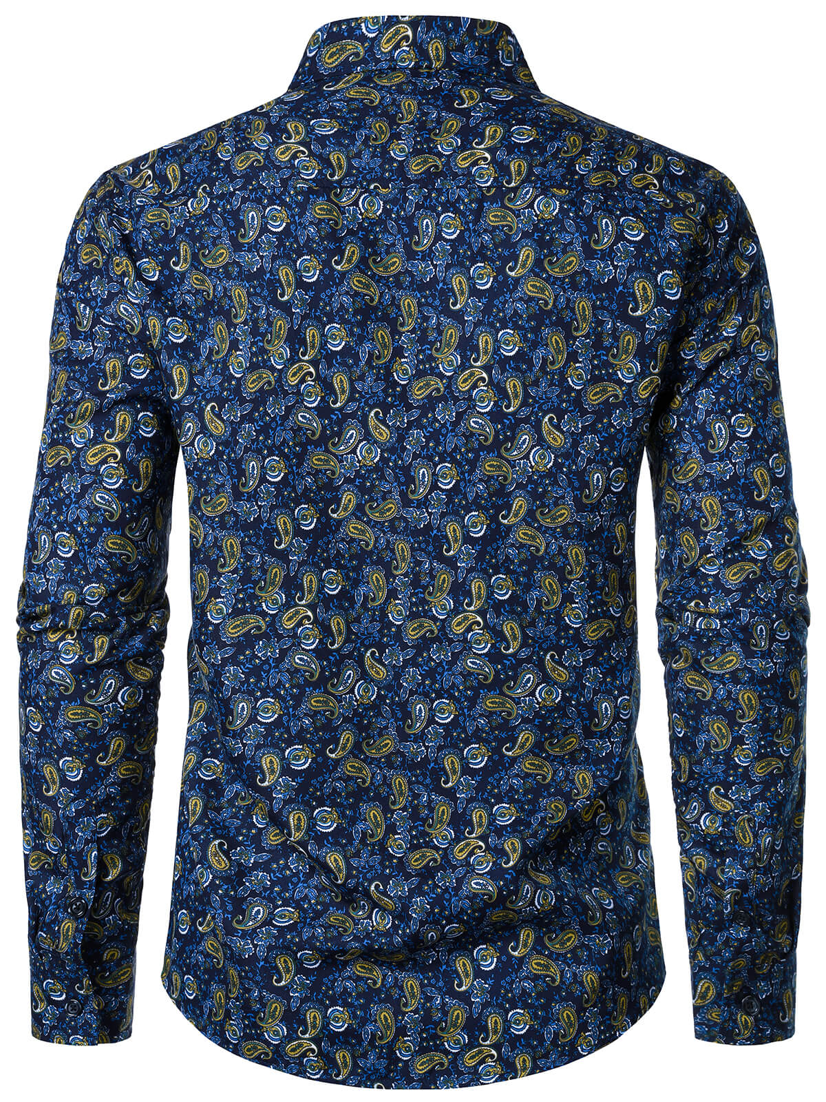 Chemise boutonnée à manches longues et motif cachemire pour homme