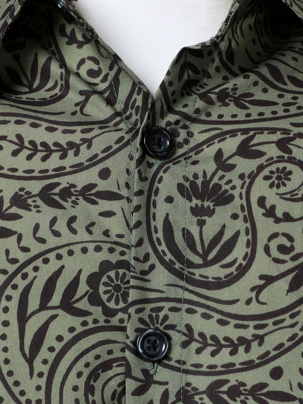 Chemise à manches longues en coton respirant à motif cachemire rétro pour homme